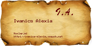 Ivanics Alexia névjegykártya
